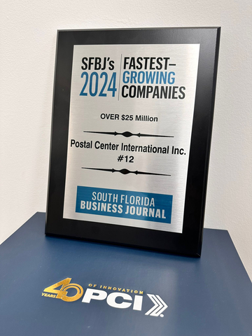 PCI_-_SFBJ_2024_Fastest_Growing_Company 2024 South Florida Business Journal Fastest Growing Company